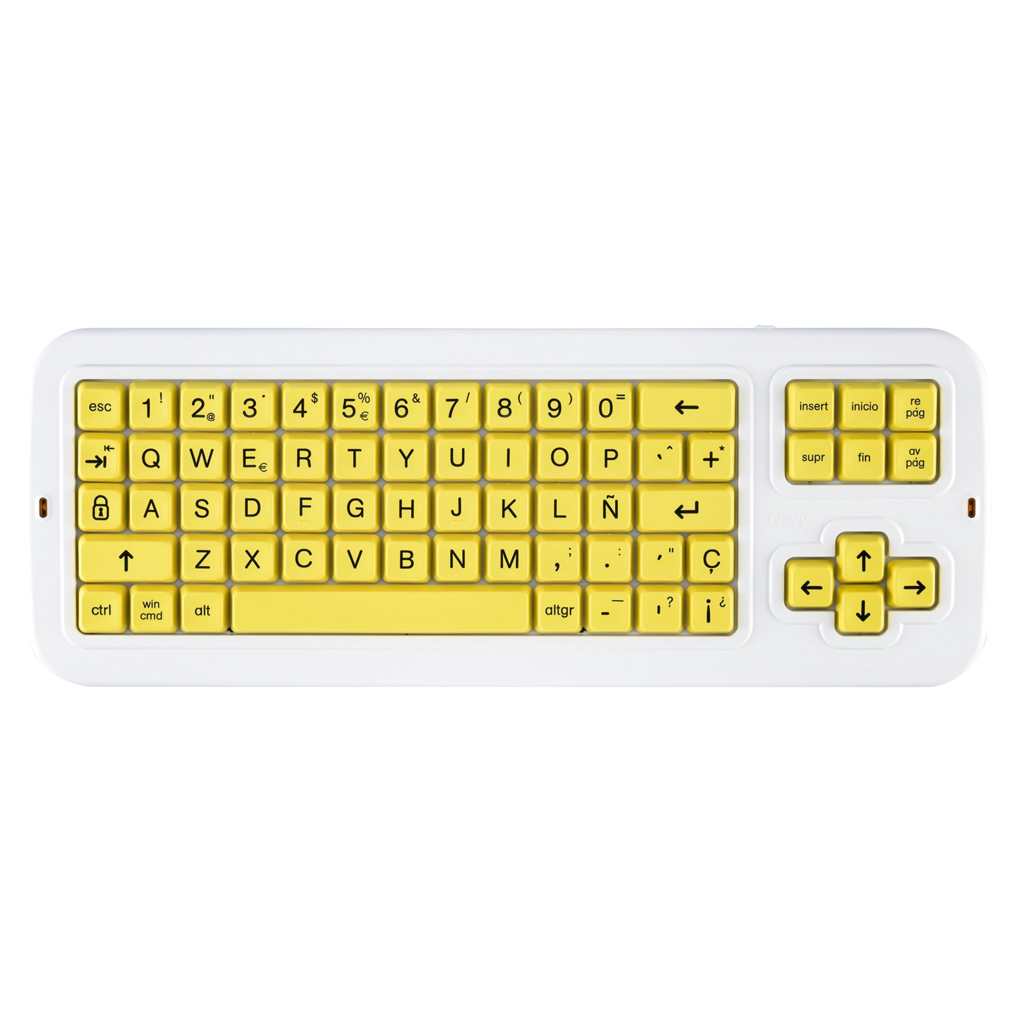 Teclado Clevy Junior Alto Contraste Amarillo y Negro