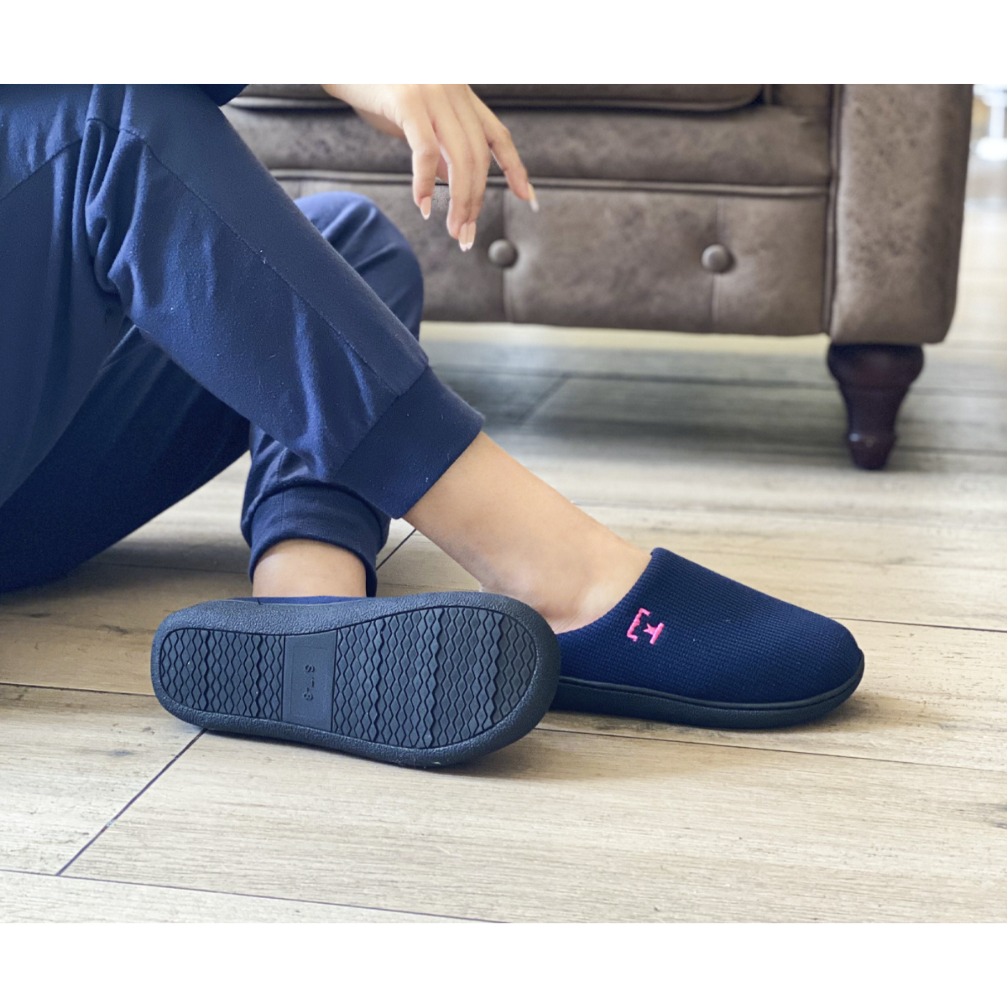 Pantuflas de Espuma Viscoelástica Therafly Azul con Rosado TM1103