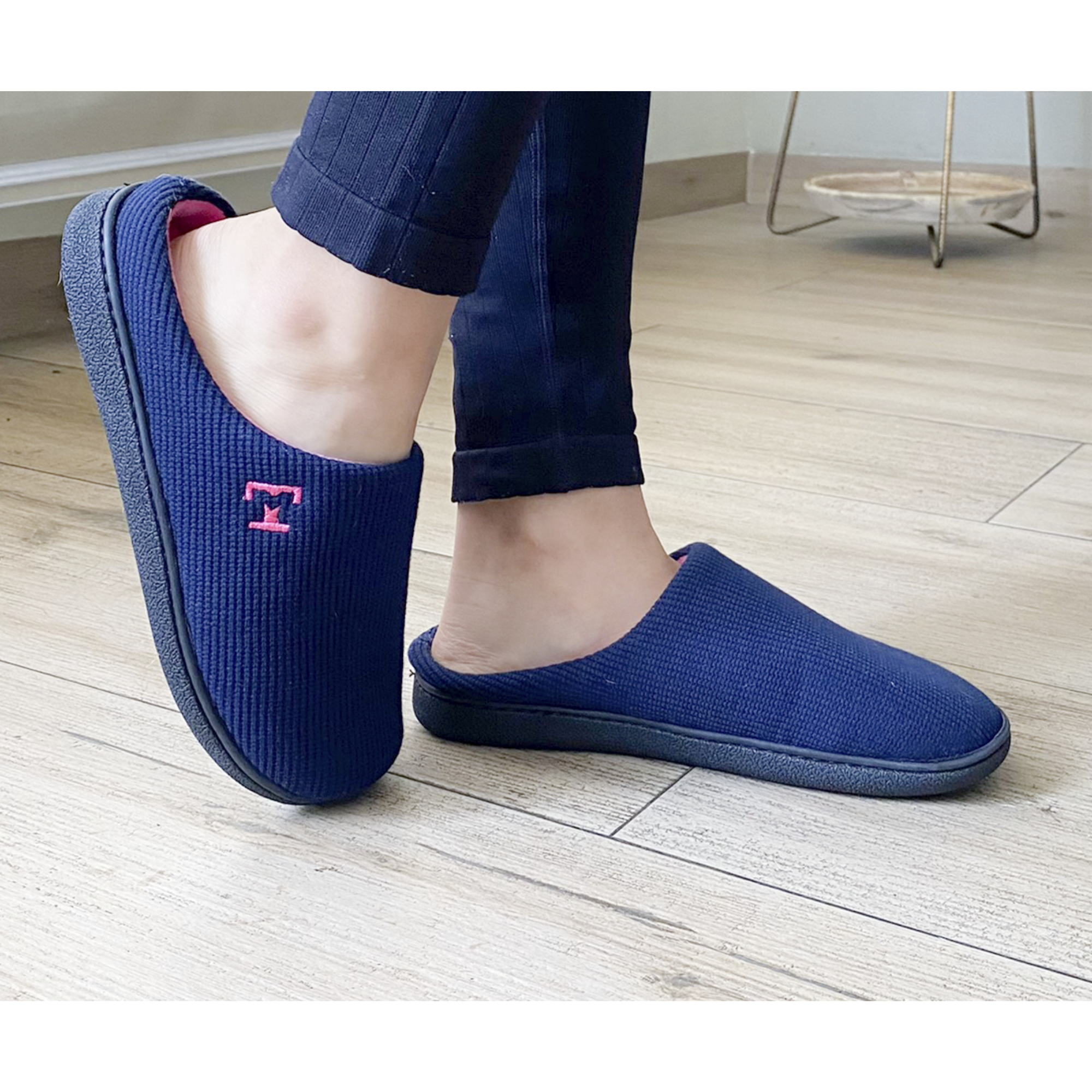 Pantuflas de Espuma Viscoelástica Therafly Azul con Rosado TM1103