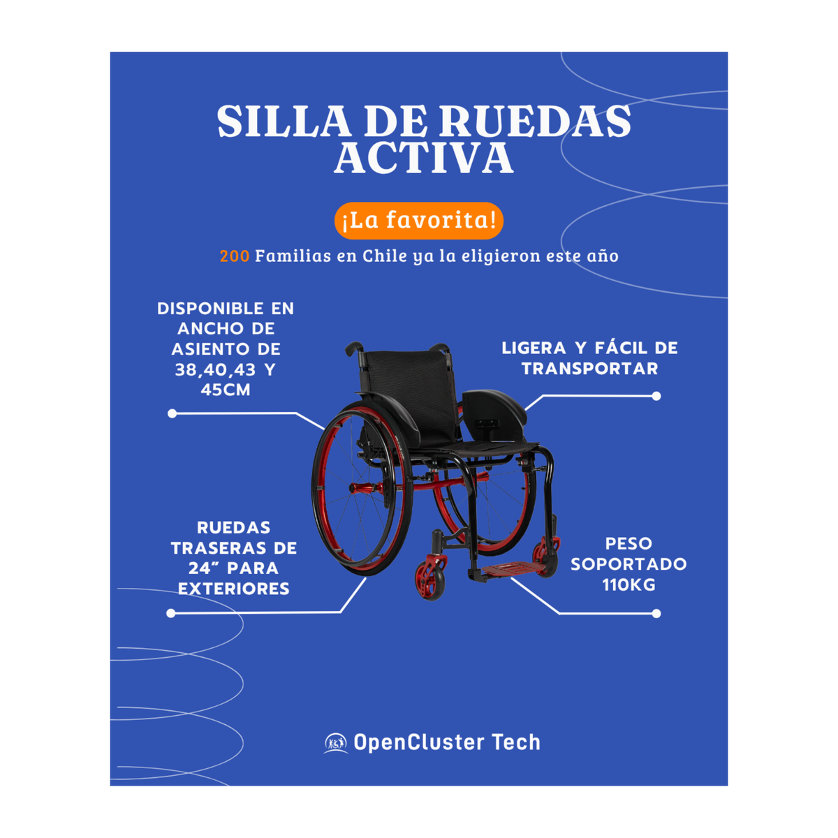 Silla de Ruedas Activa Chasis Rígido Intco Active Negra