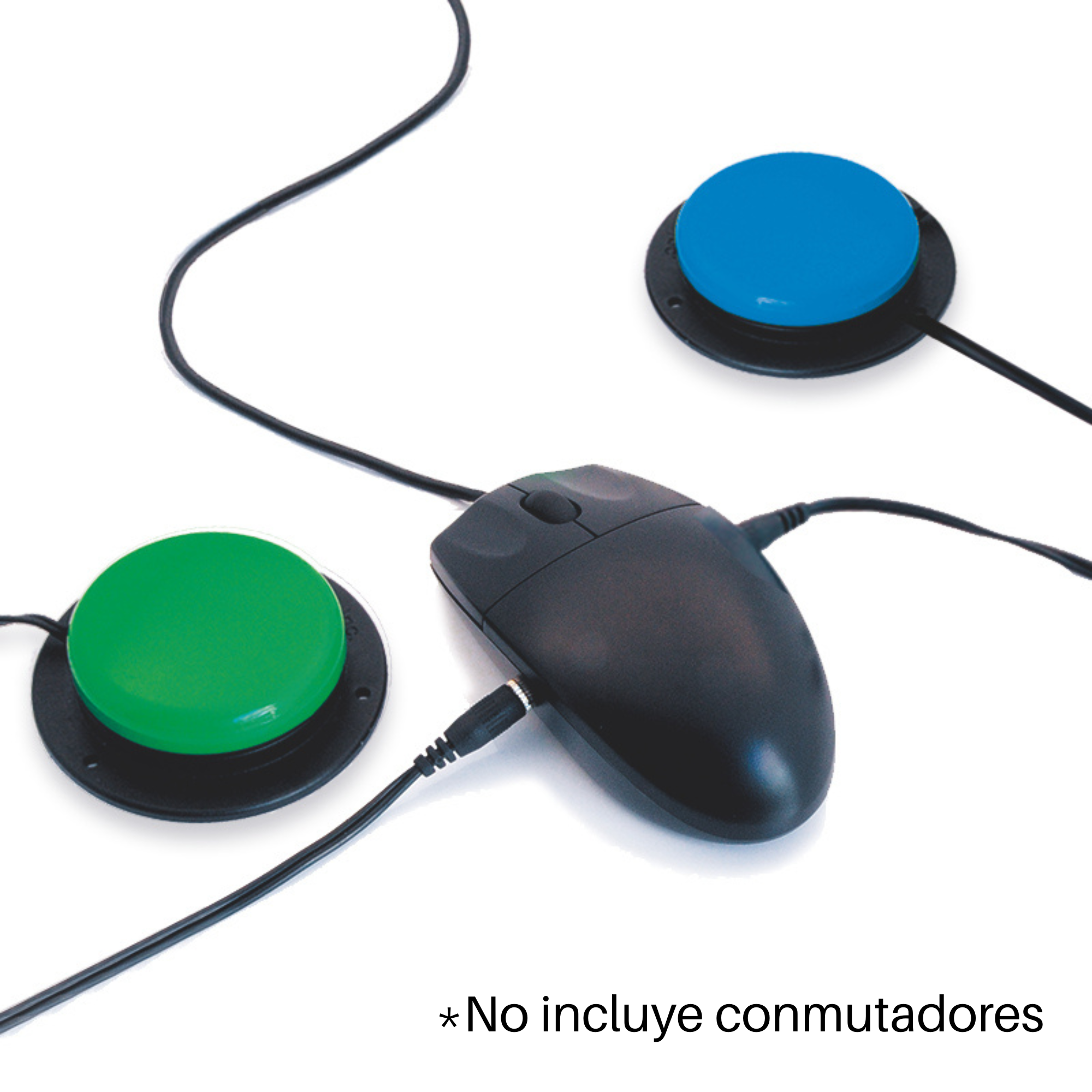 Mouse USB con conexión a dos botones adaptados