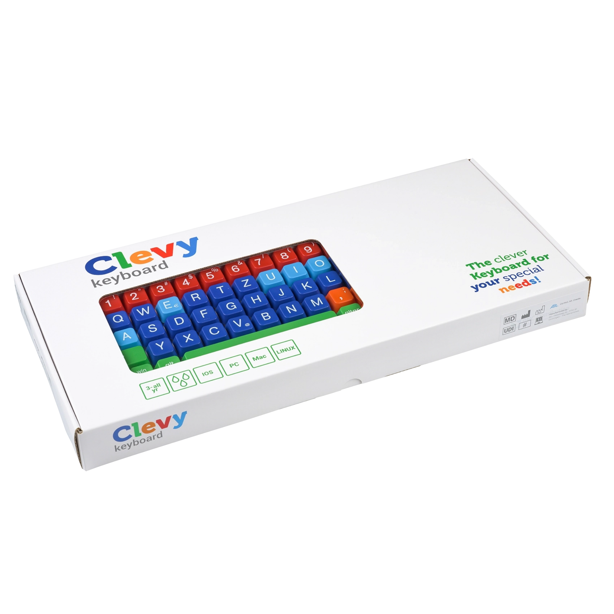 Teclado Clevy Junior Alto Contraste Colores