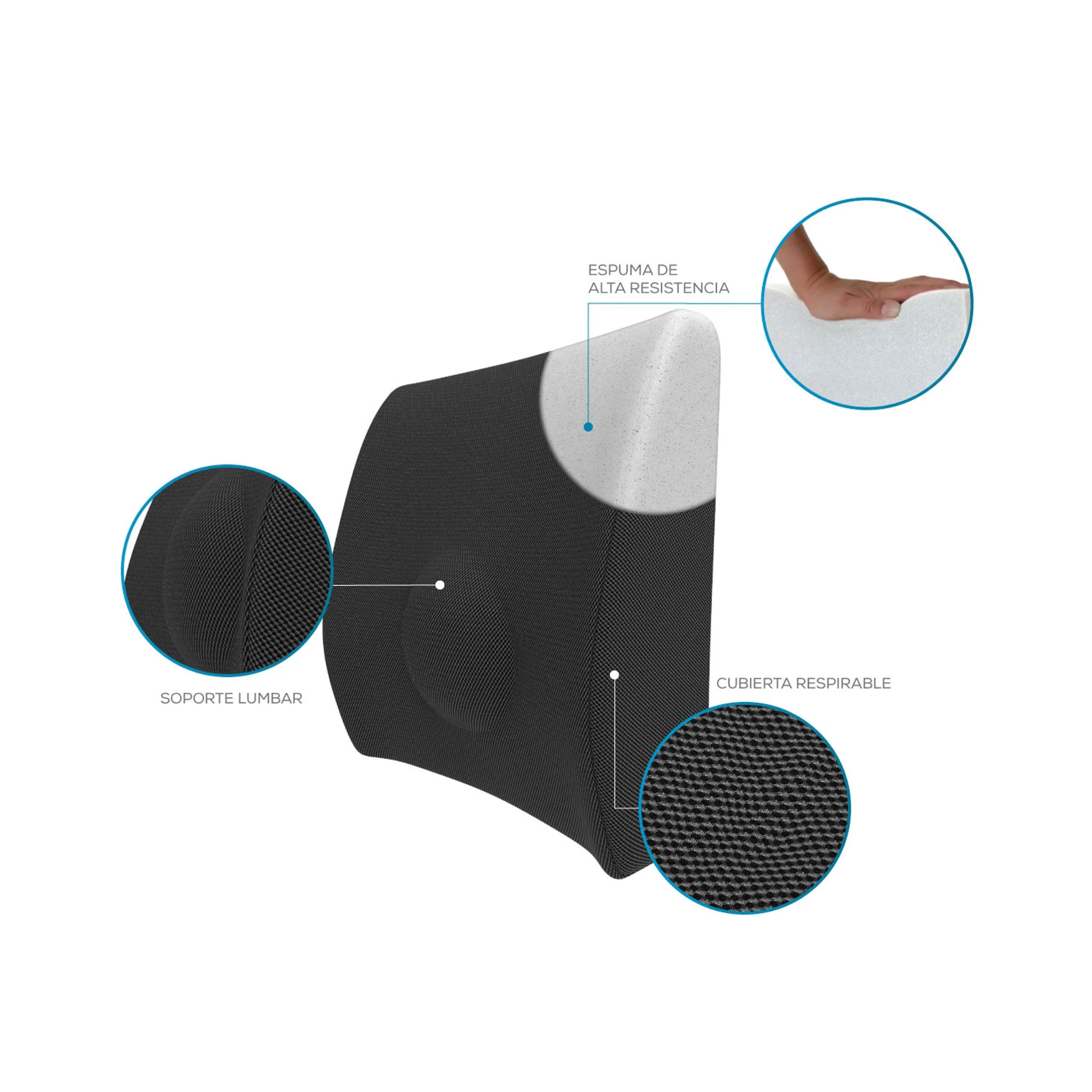 Cojín Lumbar Therashape Negro TM322