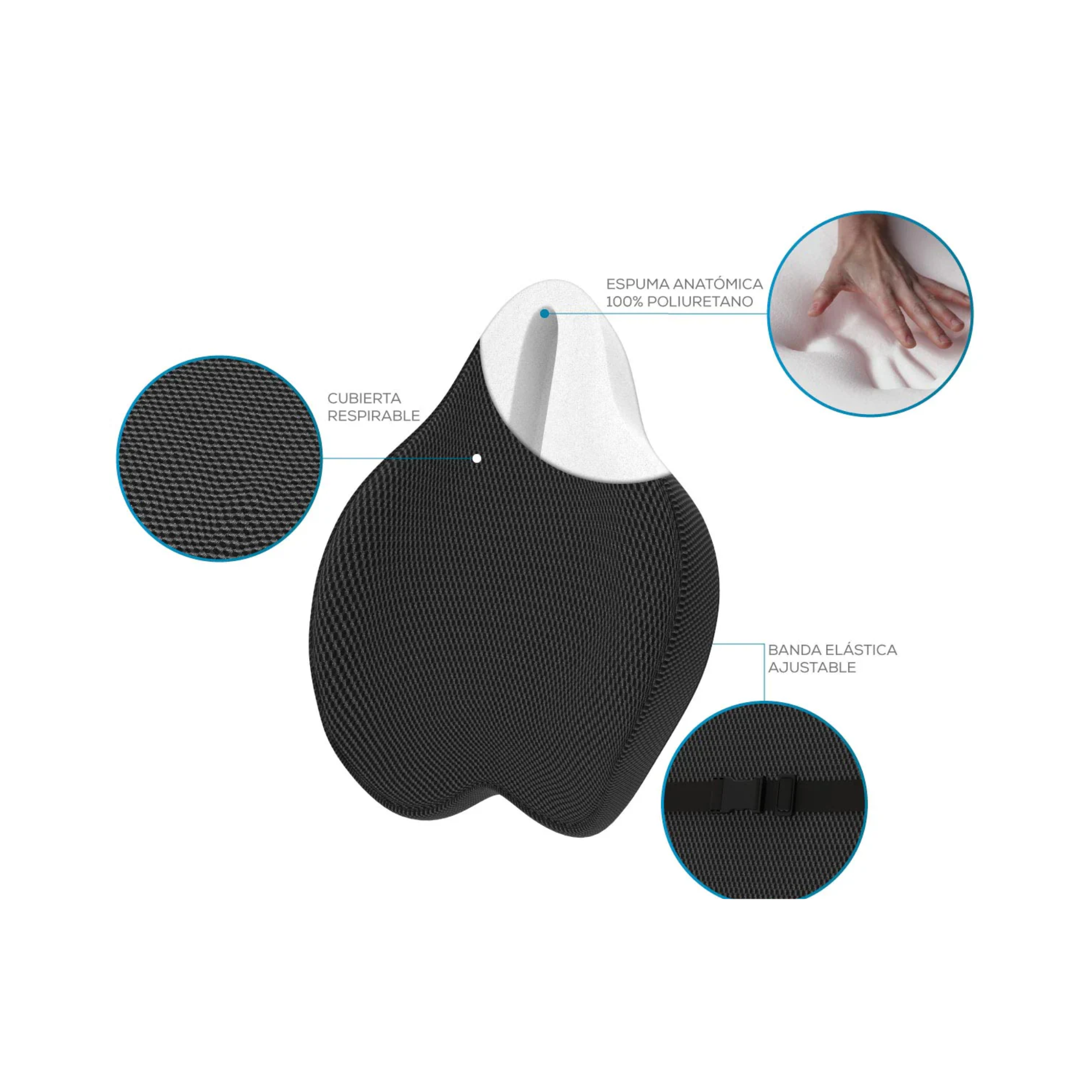 Cojín de Respaldo Anatómico TheraActive Negro TM312