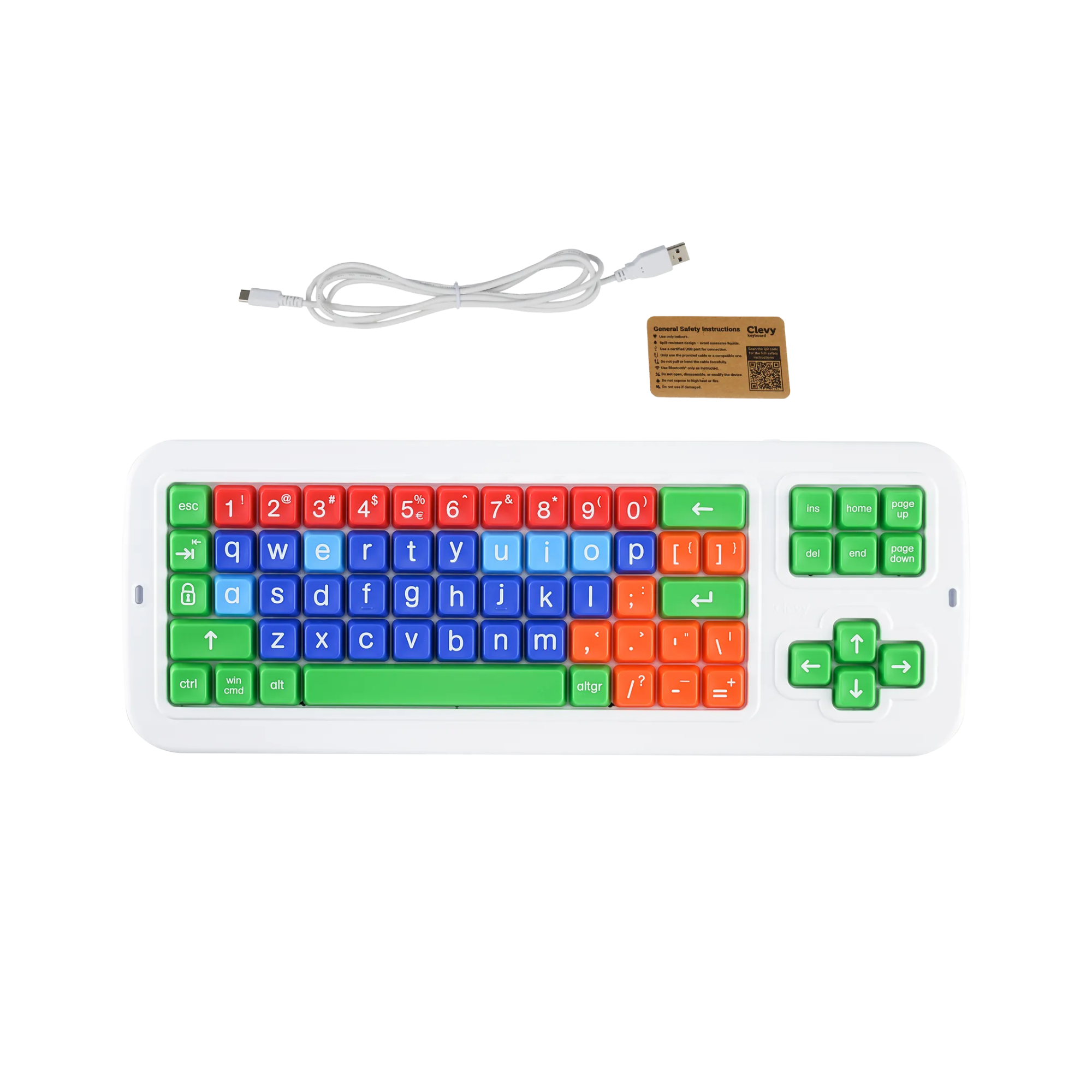 Teclado Alto Contraste de Colores Clevy 3 Tri-mode