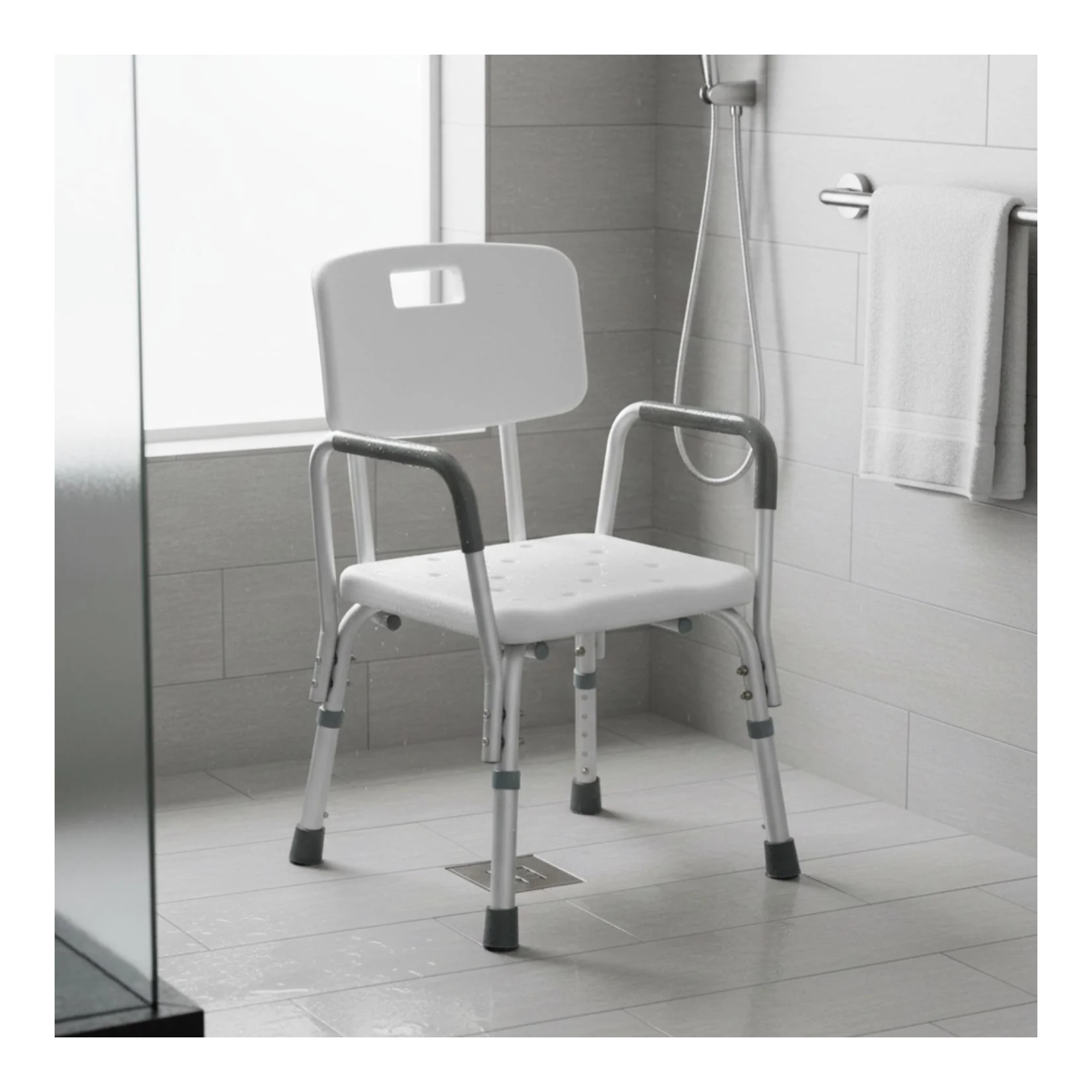 Silla De Baño con Apoya Brazos Fijo