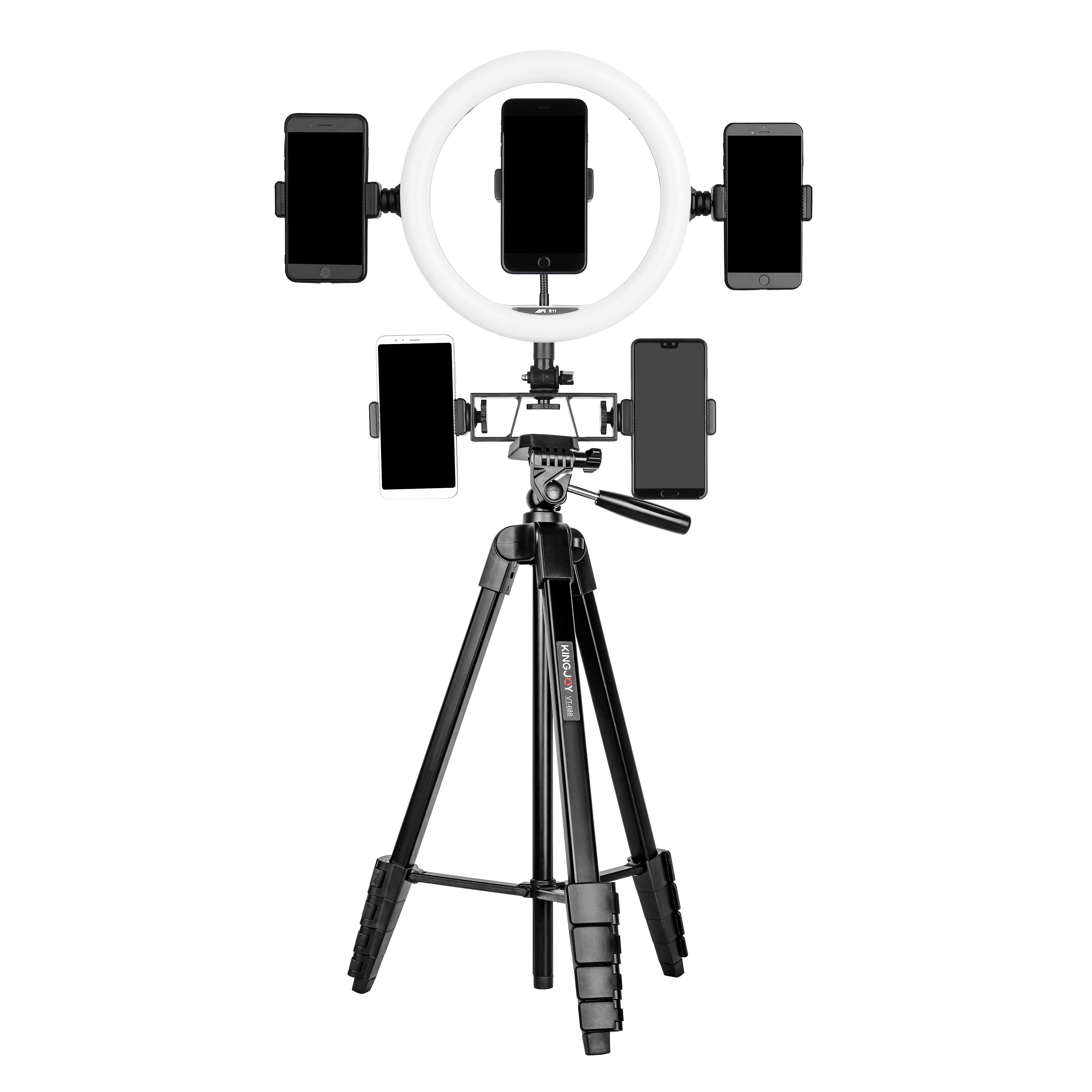Trípode para cámaras portátil de aluminio Kingjoy VT-688