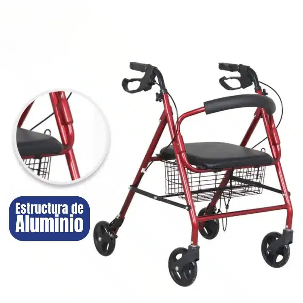 Andador burrito con 4 ruedas plegable