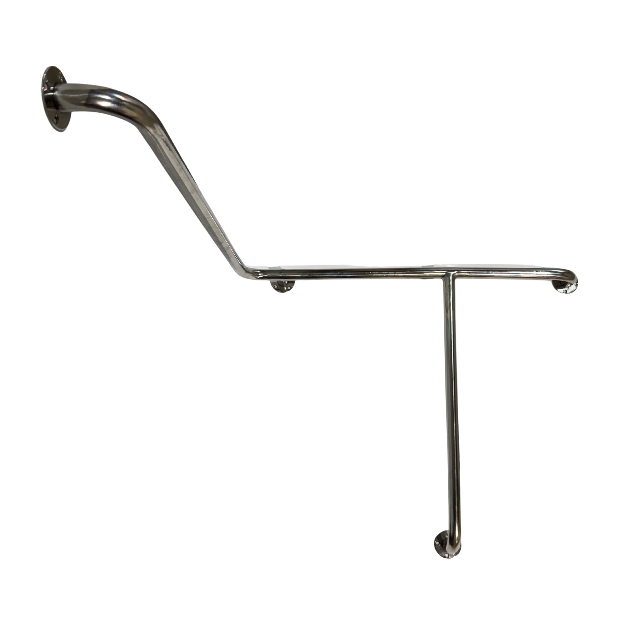 Barra de seguridad para baño triple rincón inoxidable