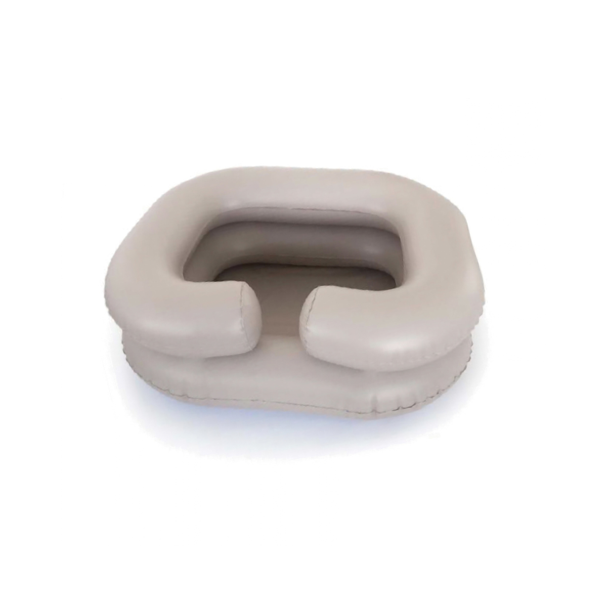 Lavapelo inflable beige con apoyo en forma de U para el cuello
